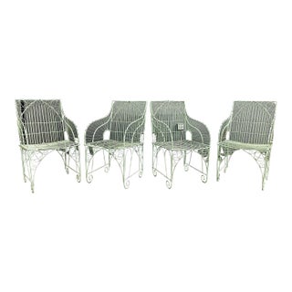 Vintage Wrought Iron Outdoor Patio Chairs For Sale