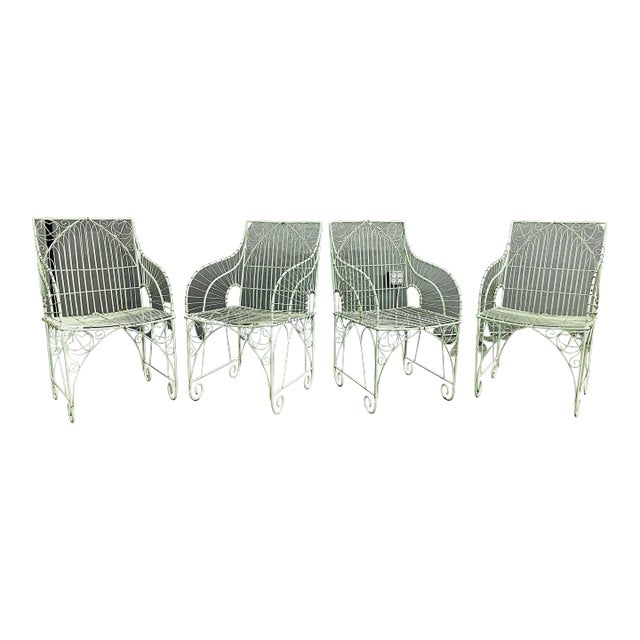 Vintage Wrought Iron Outdoor Patio Chairs For Sale