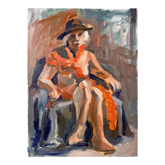 Seated Nude Woman Bay Area Figurative School Abstract Expressionist by Heather Speck For Sale