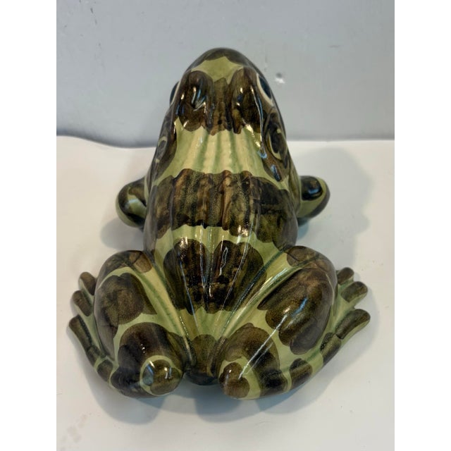 Mid 20th Century Vintage Ceramic Usa Marked Garden Frog For Sale - Image 5 of 9