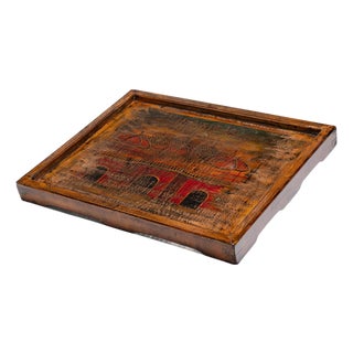 Chinese Painted City Wall Tray, C. 1900 For Sale