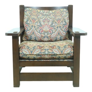 Stickley Gustav Design Mission Oak Large Armchair For Sale