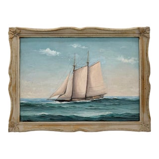 Mid-20th Century Nautical Oil Painting on Board For Sale