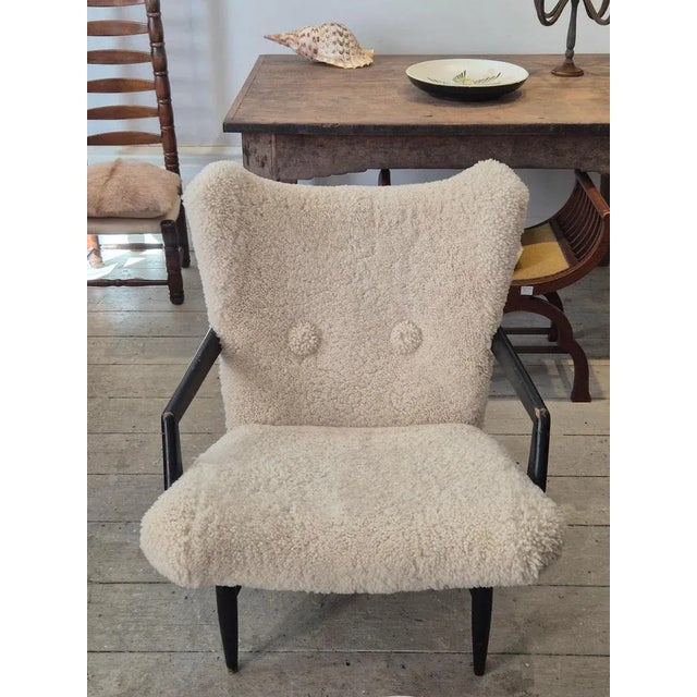 Swedish Modern Easy Chair in Sheepskin from Svante Skogh, 1950s For Sale - Image 5 of 10