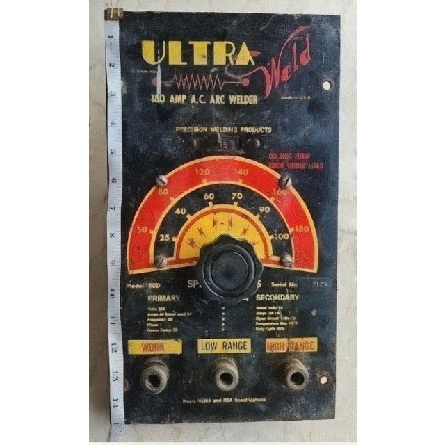 Vintage Industrial Ultra-Weld Faceplate – Mid-Century Statement Wall Decor For Sale - Image 4 of 6