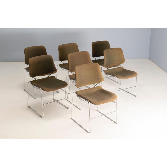 Matrix Stacking Chairs from Thomas Tolleson, USA, 1970s, Set of 7 For Sale - Image 6 of 8