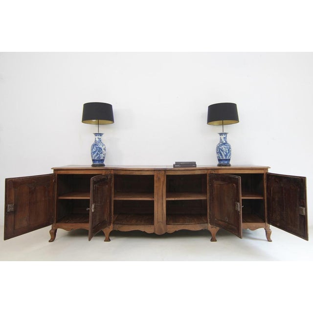 Wood Provincial Louis XV French Walnut Enfilade or Sideboard, 1800s For Sale - Image 7 of 18