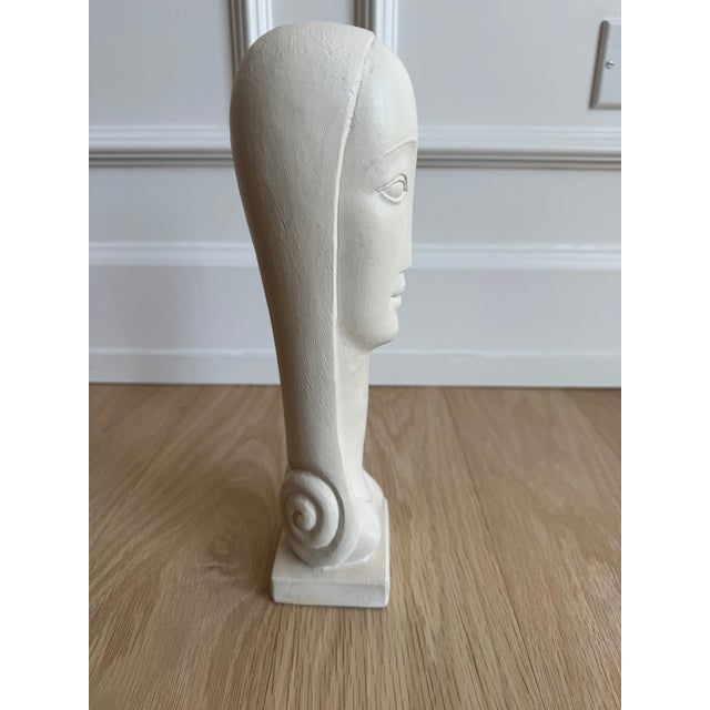 1970s Rima Padova Modernist Plaster Bust Sculpture, Signed – 11” For Sale - Image 9 of 11