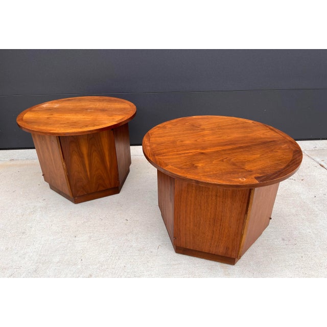 Pair of Mid Century Lane Furniture Hexagon Storage Side Tables For Sale - Image 13 of 13