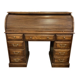 Riverside Vintage Rolltop Oak Desk For Sale