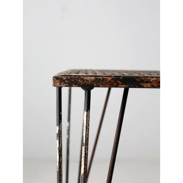Mid-Century Hairpin Leg Iron Patio Table For Sale - Image 10 of 12