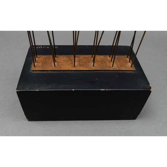 Metal Ray Berger Brutalist Mid-Century Modern Vintage Cattail Mixed Metal Kinetic Art Sculpture For Sale - Image 7 of 11