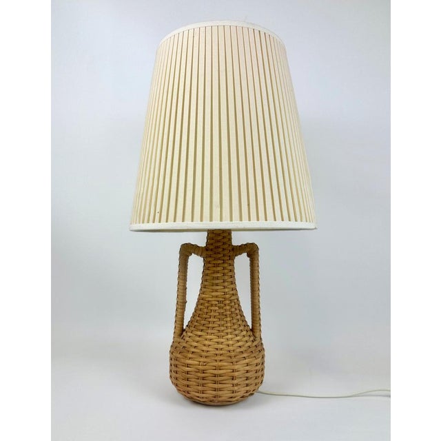 Vintage Water Hyacinth Table Lamp, 1970s For Sale - Image 9 of 9