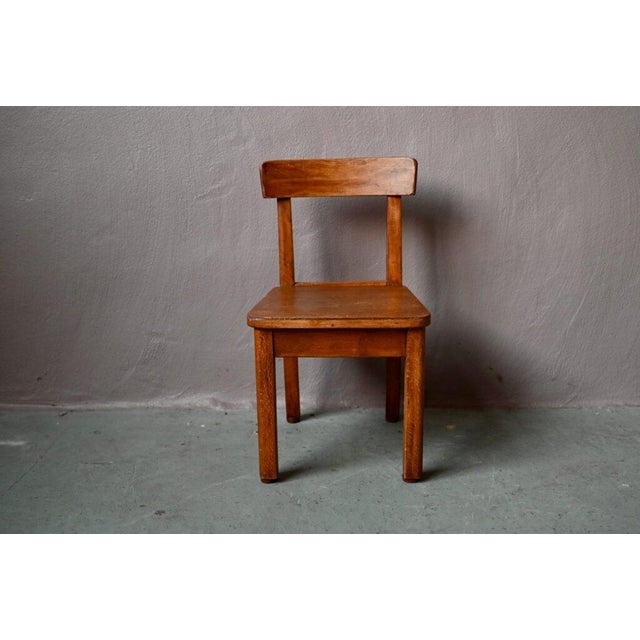 Mid-Century Modern Small Bohemian Wooden Children's Chair, 1950 For Sale - Image 3 of 8