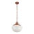 Antique Schoolhouse White Milk Glass Copper Chain Pendant Light For Sale