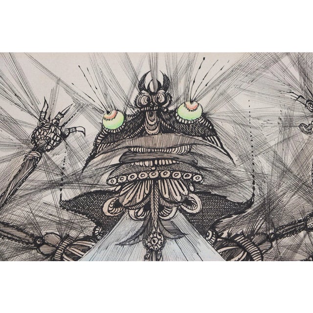 Illustration Art Drawing Depicting a Fly, Signed, French For Sale - Image 6 of 12