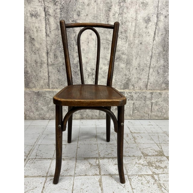 Vintage Bistro Chairs in Dark Brown Bentwood, 1920s, Set of 6 For Sale - Image 6 of 10
