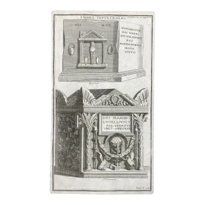 Antique Roman Tomb Carving Engraving