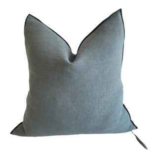 Stone Wash French Linen Accent Pillow With Insert For Sale