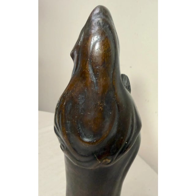 Antique 19th Century Chinese Heavy Cast Bronze Guanyin Statue Sculpture Figure For Sale - Image 9 of 12