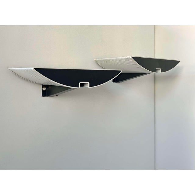 Modern Wall Lights in Black and White Lacquered Metal, 1980, Set of 2 For Sale - Image 6 of 14