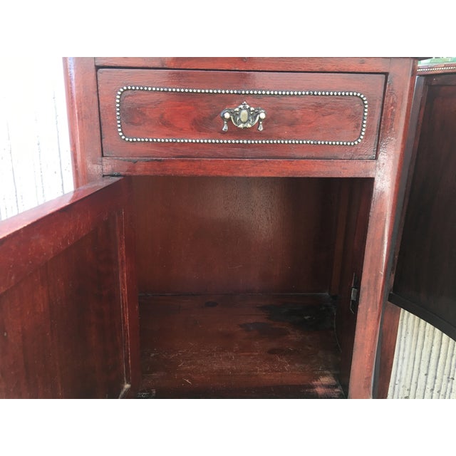 Mid 20th Century 20th Mid-Century Modern Nightstands With Glass Top and Bronze Crest - a Pair For Sale - Image 5 of 13