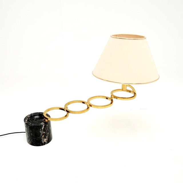 1970s Vintage Italian Marble and Brass Table Lamp by Banci Firenze, 1970s For Sale - Image 5 of 11