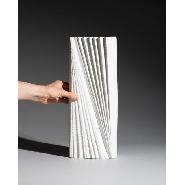 Martin Freyer Op Art Relief Bisque Porcelain Floor Vase for Rosenthal Studio-Line, Germany, circa 1965–1975 A striking...