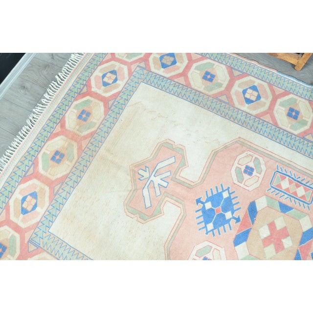 1960s Vintage Hand Knotted Wool Area Rug For Sale - Image 4 of 11