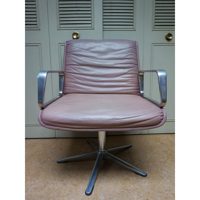 Set of Delta Pink Leather Office Chairs from Wilkhahn, 1968 For Sale - Image 13 of 17