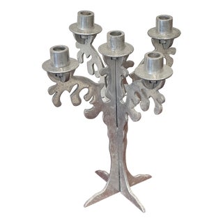 Vintage Brutalist Style Eccentric Candleholder, 1970s For Sale