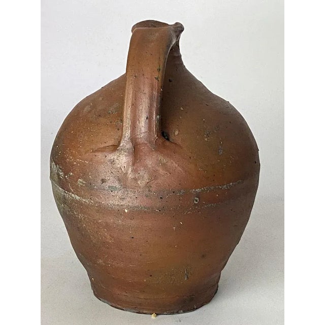 19th Century Japanese Stoneware Pottery Jug Pitcher with Glaze For Sale - Image 4 of 11
