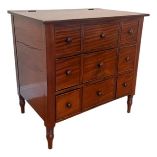 Vintage Flip-Top Bar Cabinet With Multiple Drawers & Storage For Sale
