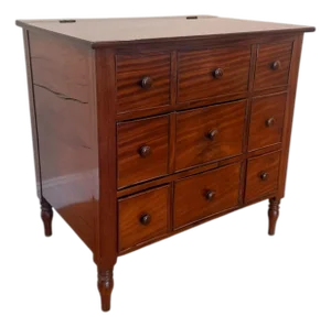 Vintage Flip-Top Bar Cabinet With Multiple Drawers & Storage