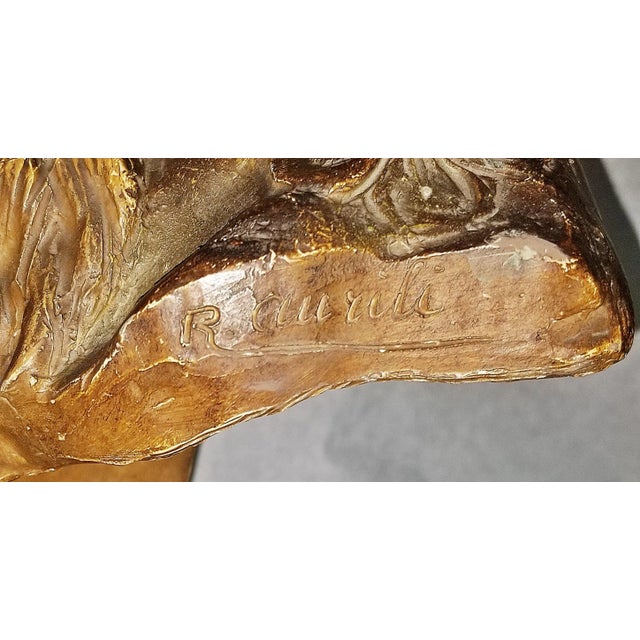 Antique White Plaster Teracotta Bust - Venetian Girl by Richard Aurili For Sale - Image 11 of 12