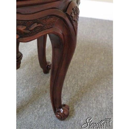 1990s Theodore Alexander 4400-018 Round Leather Seat French Stool For Sale - Image 5 of 10
