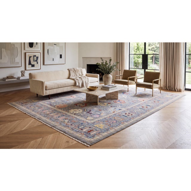 An exquisite blending of timeless Anatolian motif design and refined contemporary colorways, this hand-knotted modern...