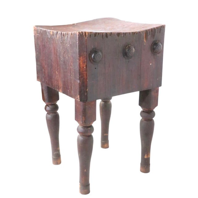 Antique 19th C. Butcher Block Table For Sale - Image 4 of 12