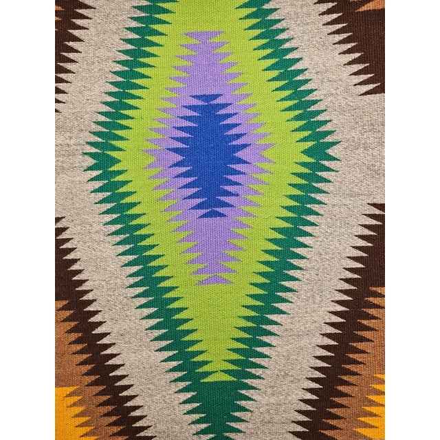 Vintage Navajo Rug, Eye Dazzler Pattern, Wool & Cotton, Native American Wall Art, 2x3 For Sale - Image 9 of 15