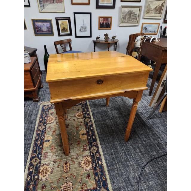 Late 20th Century Handmade Solid Pine Slant Front Writing Desk For Sale - Image 4 of 6