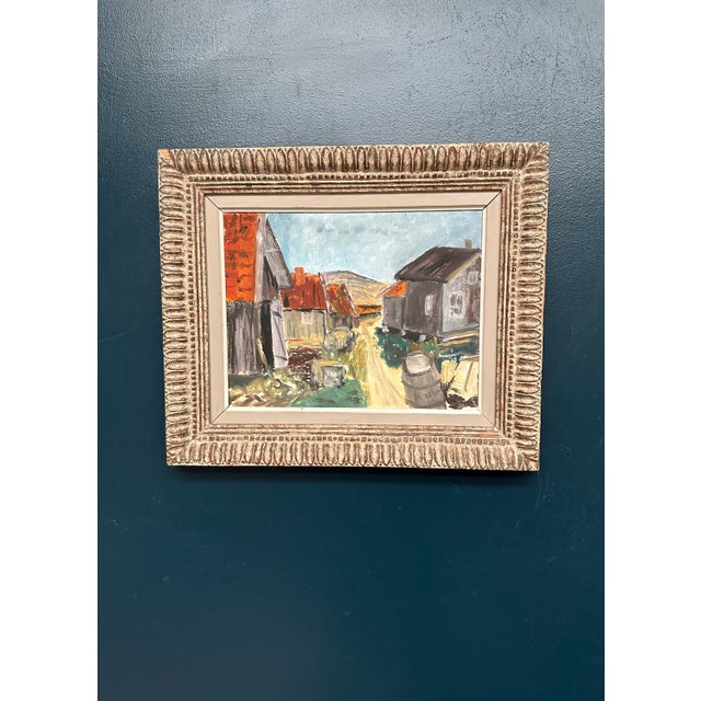 Swedish Artist, Rural Village, 1950s, Oil on Panel, Framed For Sale - Image 11 of 12