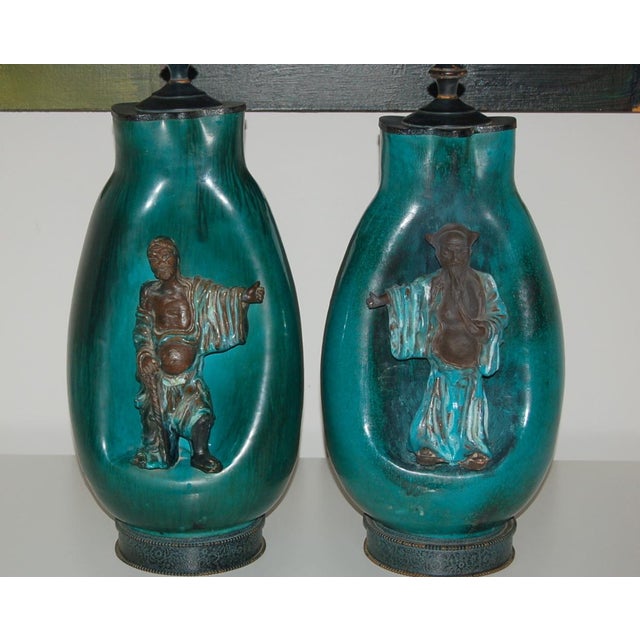 From the CHINESE SCHOLAR series by Marcello Fantoni, these rectangular lamps are absolutely stunning, and in mint...