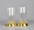 Pair of Vintage Brass Candlestick Holders with Glass Hurricane Shades These beautiful candle holders are made from solid...
