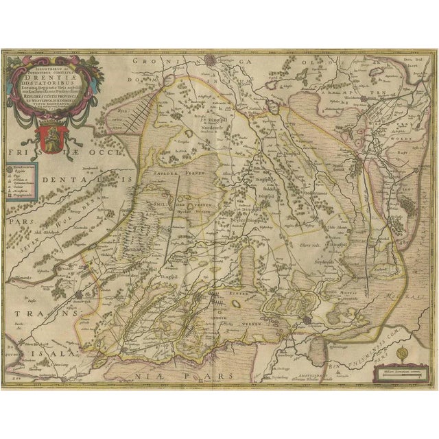 Antique Map of Drenthe in the Netherlands For Sale
