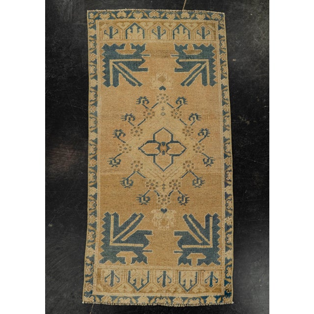 Brown Turkish Mini Rug Oriental Hand Knotted Vintage Rug 1'9" x 3'7" #21231 For Sale - Image 8 of 8