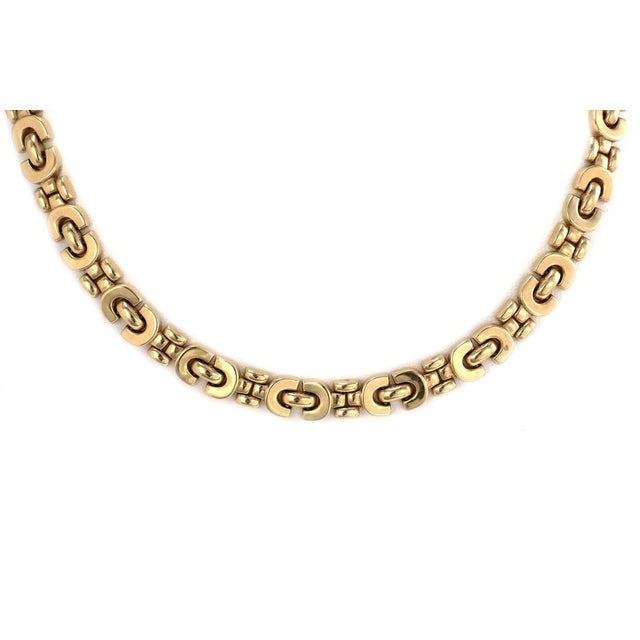 Contemporary Mid 20th Century Fancy 14k Yellow Gold Link Necklace For Sale - Image 3 of 5