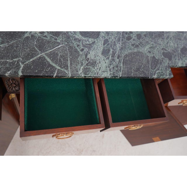 1950s Vintage Cabinet Made Regency Marble Top Credenza For Sale - Image 5 of 18