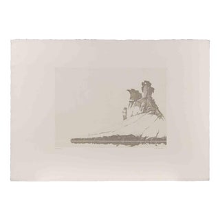 Gino Guida, Rocky Landscape, 1980s, Etching For Sale