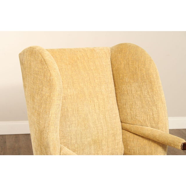 French French Louis XIII Style Carved Frame Wing Chair For Sale - Image 3 of 12