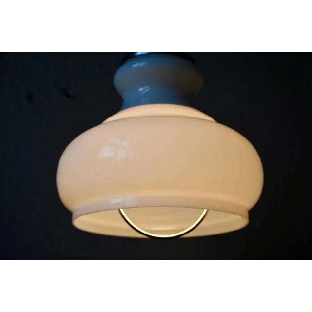 Glass Withe Suspension Light, 1970s For Sale - Image 7 of 9